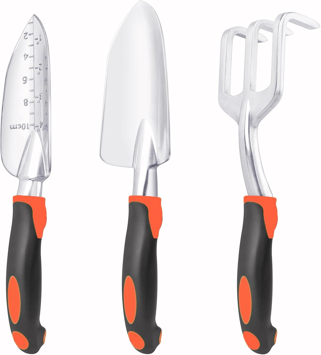 3-teiliges Gartenwerkzeug-Set aus Aluminiumlegierung, Gartenschaufel, Pflanzkelle und Handrechen fĂĽr Pflanzen, Umpflanzen und Bodenpflege