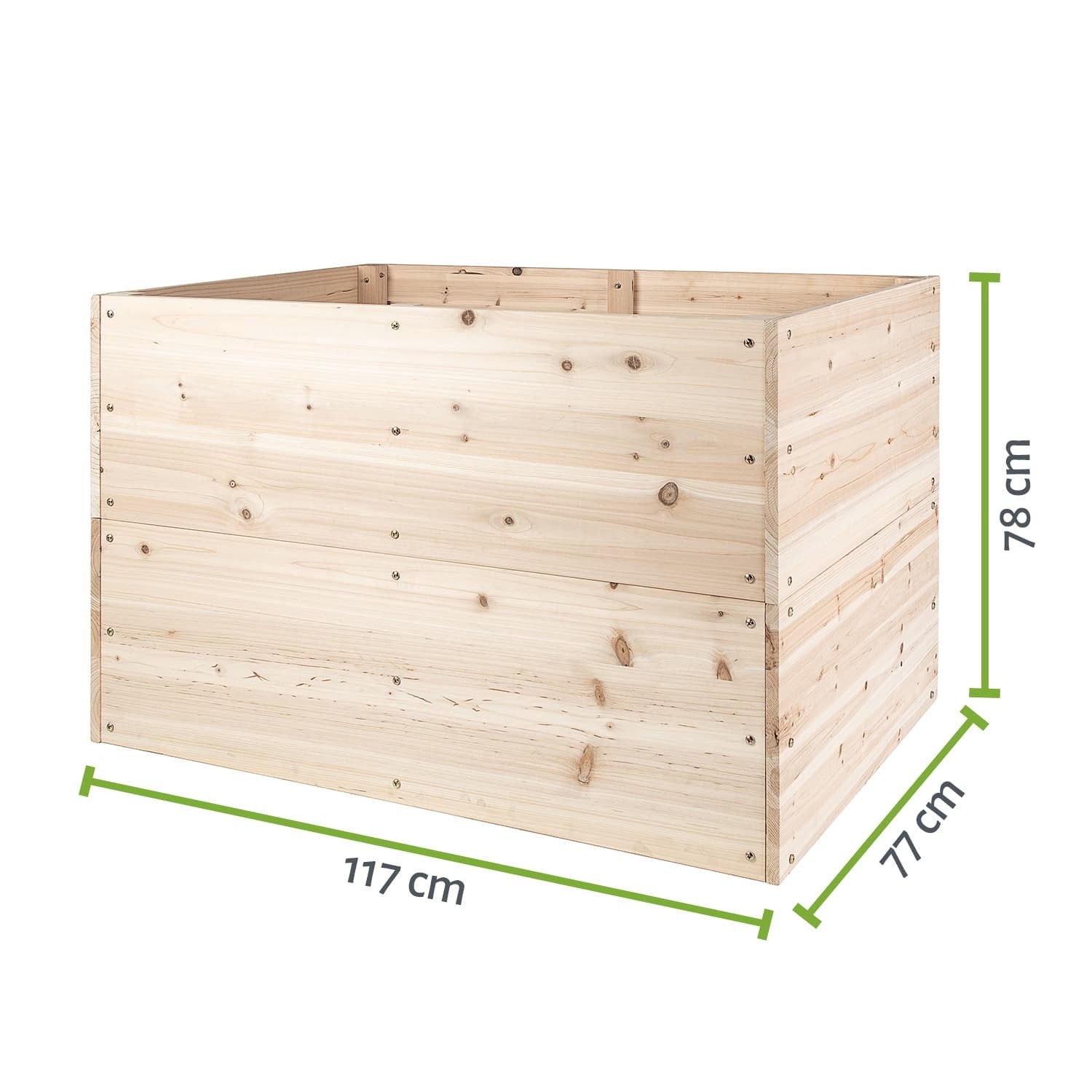 Hochbeet L 117 x 77 x 78 cm - Naturholz