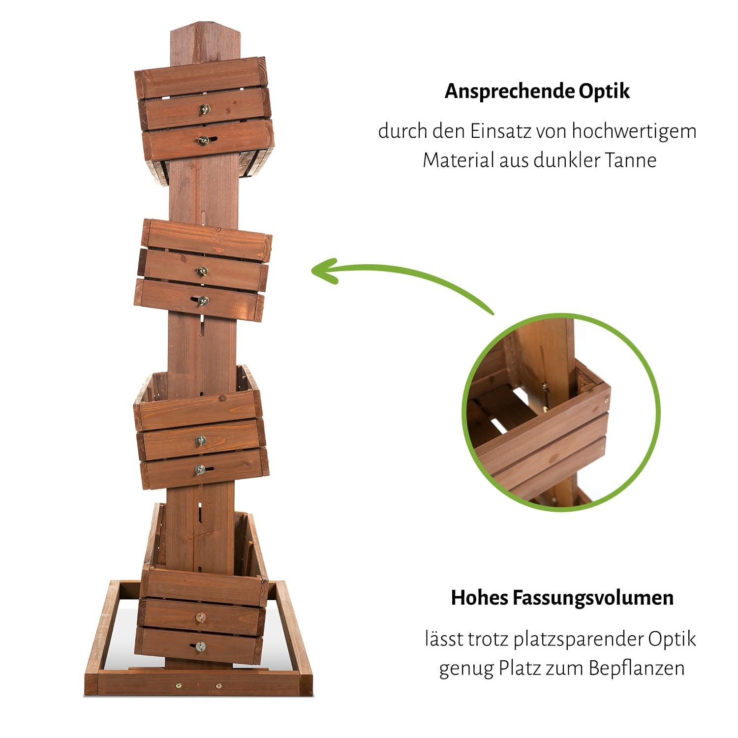 Vertikales Hochbeet 85 x 50 x 145 cm - Tanne